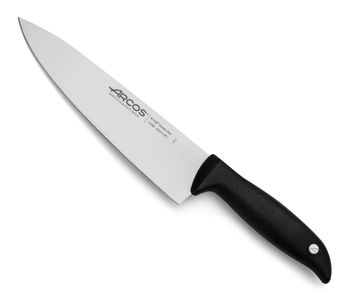 Cuchillo cocinero de acero inoxidable nitrum 200 mm con mango negro
