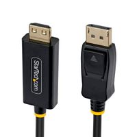 startechcom cable adaptador displayport a hdmi de 2m con conectores de agarre - 4k 60hz con hdr - conversor de video unidireccional dp a hdmi - adaptador de video displayport a hdmi