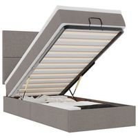 estructura de cama otomana colchon tela gris pardo 90x190cm vidaxl