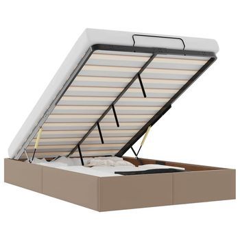Estructura Cama Otomana Sin Colchón Cappucino 120x200 Cm Vidaxl