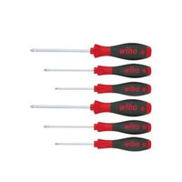 wiha juego de destornilladores softfinish ranurados phillips pozidriv de 6 unid 26146