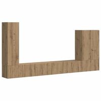 conjunto de mueble para tv de pared 6 uds roble artisan vidaxl