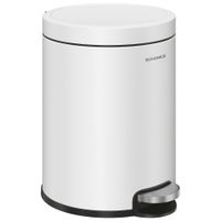 cubo de basura de bano de 6 l de acero de color blanco