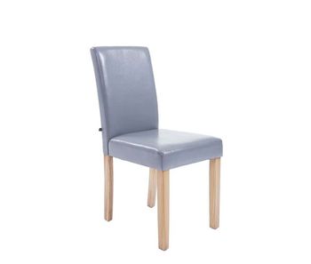 Silla de comedor ina simil cuero gris 47x41x91 cm