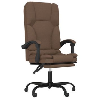 Silla De Oficina Reclinable Con Masaje De Tela Marrón Vidaxl