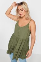 yours top rugoso de tirantes caqui mujer curvy y tallas grandes yours