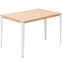 mesa lunds alta 80x140x110cm blanca en madera maciza de pino acabado natural estilo nordico industrial box furniture
