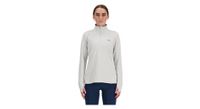 camiseta new balance sport essentials space dye gris 1 4 zip mujer