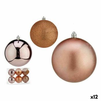 Set De Bolas De Navidad Rosa Plástico 10 X 11 X 10 Cm (12 Unidades)