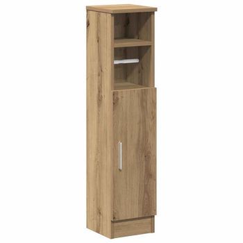 Mueble De Baño | Armario De Baño Con Portarrollos Roble Artisan 20,5x22x90 Cm