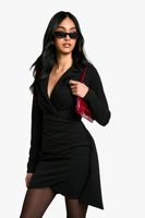 vestido americana cruzado entallado negro