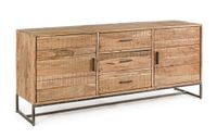aparador de madera de acacia y base de acero antracita 175x45x77 cm