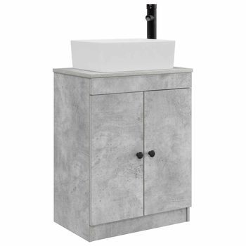 Vanidad De Baño Con Lavabo Gris Hormigón 54 X 35 X 83 Cm Vidaxl