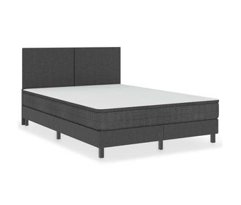 Estructura de cama box spring tela gris 140x200 cm