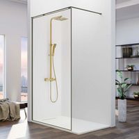 panel fijo de ducha fresh arena gun metal  100 cm barra en l