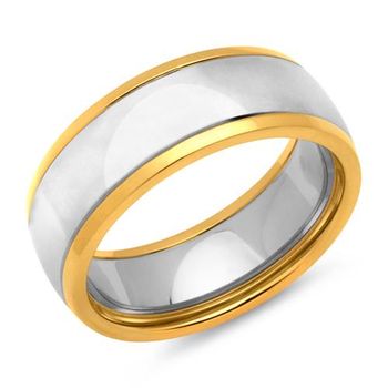 Anillo de acero inoxidable pulido de 7 mm de ancho
