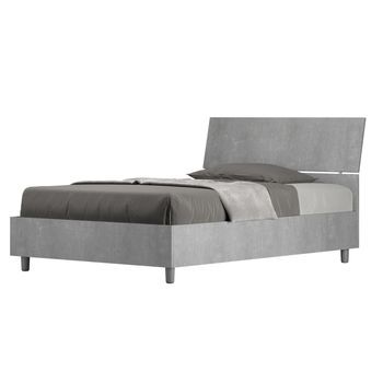 Cama Renoma De Madera Con Cabecero Inclinado.-color Gris-ropa De Cama 120x200 Cm-versión Caja De Almacenamiento