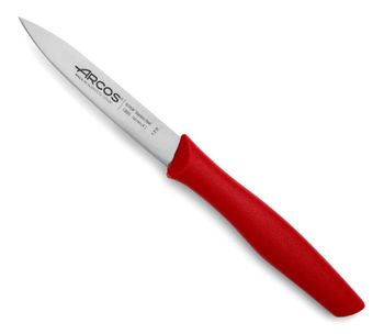 Cuchillo mondador acero inoxidable 100 mm mango polipropileno rojo