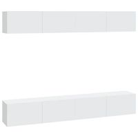 4 uds muebles tv  mueble de salon  armario tv blanco 100x30x30 cm