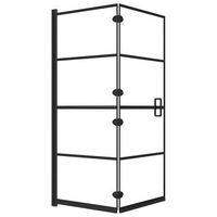 mampara de ducha plegable esg negro 120x140 cm vidaxl