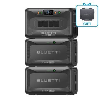 BLUETTI Apex 300 y 2x B500K Batería LFP 13kWh, 3840W CA, Diseño Modular y Capacidad Ampliable, Respaldo para Hogar y Emergencias