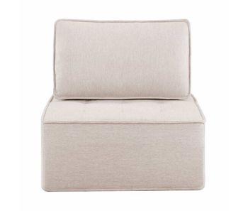 Sofá relax individual 1 plaza - sillón tapizado para dormitorio, salón o habitación infantil - beige