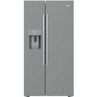 beko aspm341lpx american-style fridge freezer - steel blue