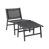 silla de jardin moderna para exteriores asiento de textileno estructura de metal con reposapies negro marceddi