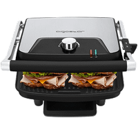 aigostar samuel - parrilla electrica grill sandwichera y maquina de panini 2000w revestimiento antiadherente placa superior flotante temperatura regulable superficie amplia 29 x 26 cm espatula