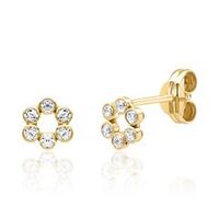 pendientes de mujer de oro de 9 quilates con circonita