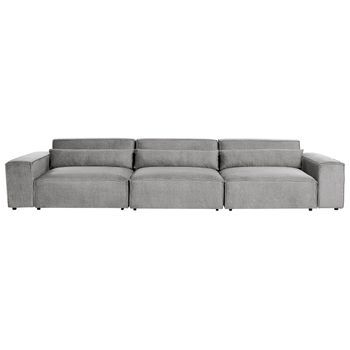 Moderno Sofá Modular 3 Plazas Tapizado De Tela Gris Hellnar