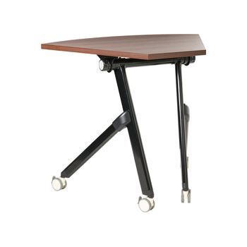Escritorio Moderno Plegable Con Ruedas Mesa Móvil Portátil 90 X 64 Cm Estructura Metálica Marrón Oscuro Bendi
