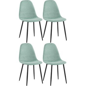 Conjunto De 4 Sillas De Comedor Napier Tela Verde Claro 51x44x88 Cm Clp