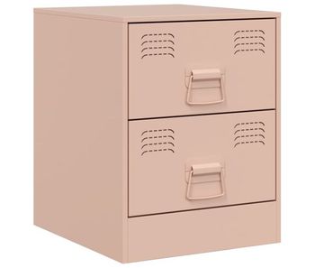 Vidaxl mesita de noche acero rosa 34,5x39x44 cm