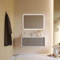 mobile bagno sospeso 100cm in grigio chiaro con specchio a led  miami