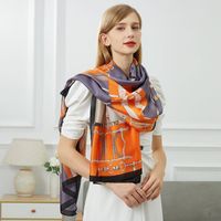 v 1969 bufanda stola de seda arancia sella para mujer