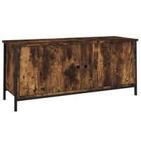 mueble tv con puertas contrachapada roble ahumado 102x35x45 cm vidaxl