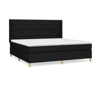 cama box spring con colchon tela negro 200x200 cm diseno de botones
