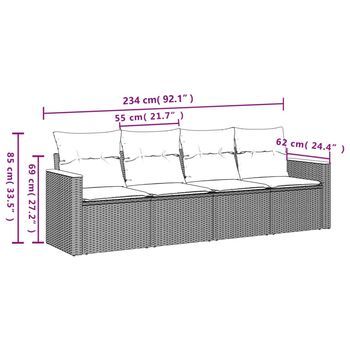 Conjunto De Sofás Para Patio (con Cojines, Juego De 4 Piezas)