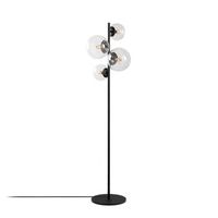 lampara de pie fazli-10522 negro metal vidrio 33x33x162 cm