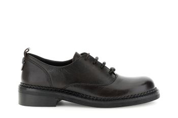 zapatos derby de piel con adornos pasacordones dark brown