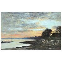 legendarte - cuadro lienzo impresion digital - rade de brest baie de camfrout quai des kerhors - eugene boudin - decoracion pared cm 50x80