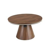 mesa centro extensible redonda nogal y marmol porcelanico angel cerda 2168 o80x43