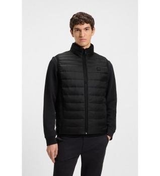 BOSS para hombre. 50530966 Chaleco Oden negro (48), Casual, Poliamida