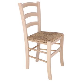 Silla Rústica Asiento Paja Sin Barniz
