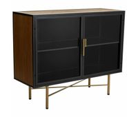 aparador alexandra house living marron metal vidrio madera de abeto madera mdf 35 x 80 x 100 cm