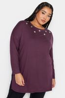 yours top morado ojales mujer curvy y tallas grandes yours