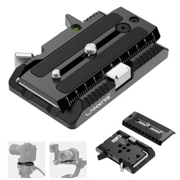 Lanxire Placa de Liberación Rápida 120mm y Kit Abrazadera para Manfrotto 501 502 DJI Gimbals, Soporte QR Cámara