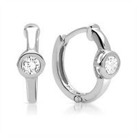 pendientes de aro plegables de plata 925 con circonita cubica