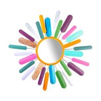 decoracion pared de metal mirror sun multicolor 75x75 cm